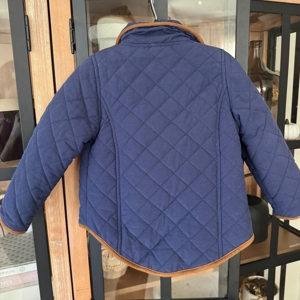 Hope & Henry quilted equestrian jacket navy riding coat unisex preppy toddler